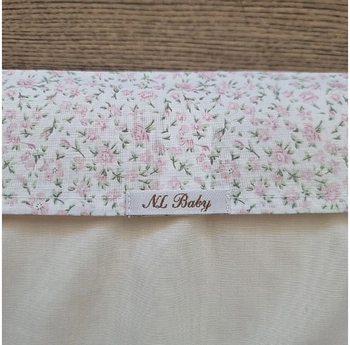 Простирадло на резинці Micuna для колиски Nacelle, 78х36 см, 2 шт., рожевий, білий (807+842/31852) - Pampik - 5