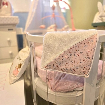 Рушник-куточок NL Baby в коробці, 75х75 см, білий з рожевим (014+019/38129) - Pampik - 9
