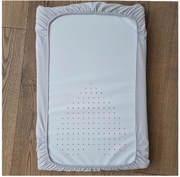 Простирадло на резинці Micuna для колиски Nacelle, 72х49 см, 2 шт., білий, сірий (TX-1781/26906) - Pampik - 3