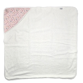Рушник-куточок NL Baby в коробці, 75х75 см, білий з рожевим (014+019/38129) - Pampik - 2