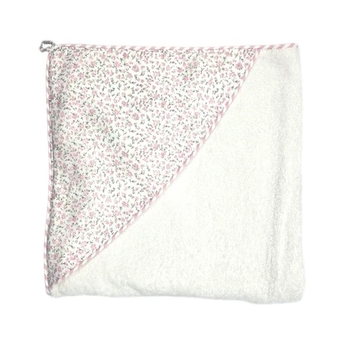 Полотенце-уголок NL Baby, 110х110 см, белый с розовым (807/38122) - Pampik