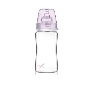 Бутылочка для кормления Lovi Diamond Glass Baby Shower girl, стеклянная, 250 мл, розовый (74/204girl) - Pampik - 3