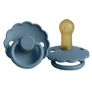 Пустушка латексна Frigg Daisy Glacier Blue, кругла, size 2, 6-18 міс., темно-синий (000528) - Pampik