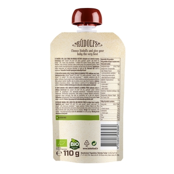 Пюре Rudolfs Pouch Смузи Банан, киви, брокколи с зеленым горошком, 110 г - Pampik - 2