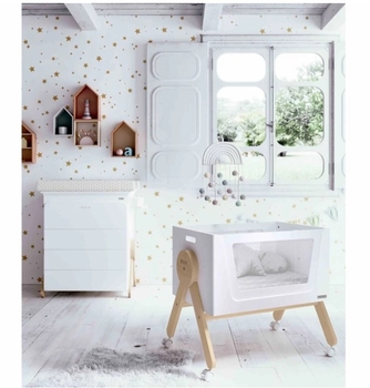 Колиска-трансформер Micuna Mini Swing, 85х52х67 см, білий з бежевим (MO-1864/26937) - Pampik - 4