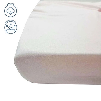 Простирадло на резинці NL Baby, водонепроникне, 120х60 см, білий (003/34731) - Pampik - 4