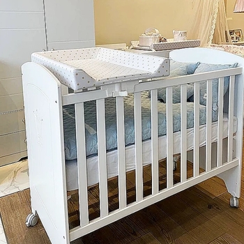 Дошка пеленальна відкидна Micuna Горох бежевий, 50х70 см, білий (CP-744/26985) - Pampik - 4