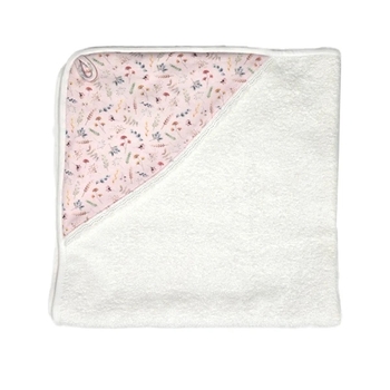 Рушник-куточок NL Baby в коробці, 75х75 см, білий з рожевим (014+019/38129) - Pampik