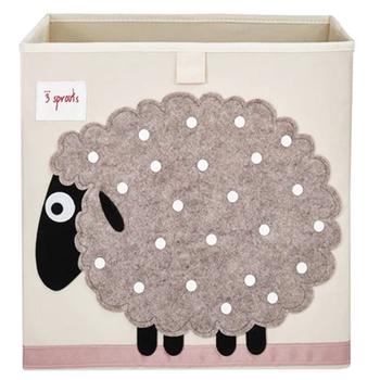 Куб для зберігання 3 Sprouts Вівця, 33х33х33 см, бежевий (IBXSHP/17987) - Pampik