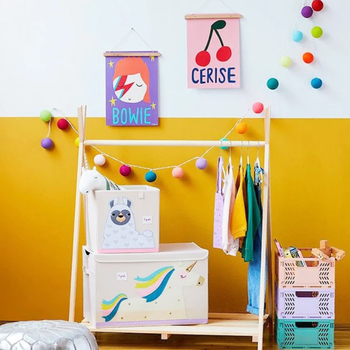 Ящик для зберігання 3 Sprouts Єдиноріг, 38x61x37 см, бежевий (ITCUNI/36214) - Pampik - 2