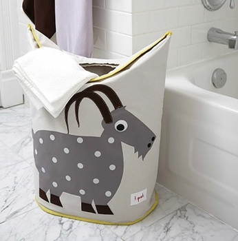 Кошик для зберігання 3 Sprouts Коза, 48х56х28 см, бежевий (ILHGOA/9309) - Pampik - 3