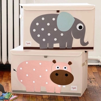 Ящик для зберігання 3 Sprouts Слон, 38x61x37 см, бежевий (ITCELE/14076) - Pampik - 3