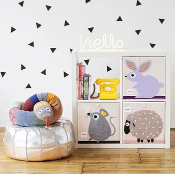 Куб для зберігання 3 Sprouts Зайчик, 33х33х33 см, бежевий (IBXRAB/17986) - Pampik - 3