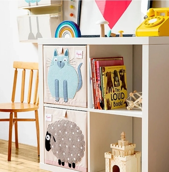 Куб для зберігання 3 Sprouts Кіт, 33х33х33 см, бежевий (IBXCAT/27876) - Pampik - 3