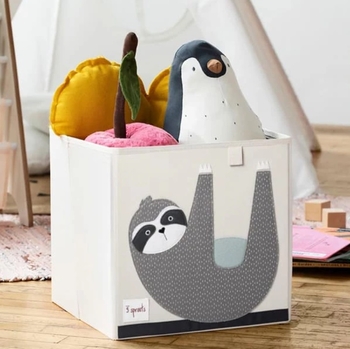 Куб для зберігання 3 Sprouts Лінивець, 33х33х33 см, бежевий (IBXSLO/36219) - Pampik - 2