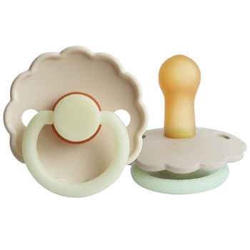 Пустушка латексна Frigg Daisy Night Cream Night, кругла, size 1, 0-6 міс., світло-бежевий (000587) - Pampik