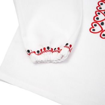 Вишиванка для дівчинки Twins Сердечка, р.98, білий з червоним (88OTS98-1213) - Pampik - 3