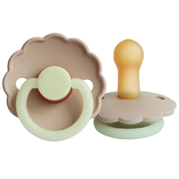 Пустышка латексная Frigg Daisy Night Croissant Night, круглая, size 1, 0-6 мес., бежевый (000589) - Pampik