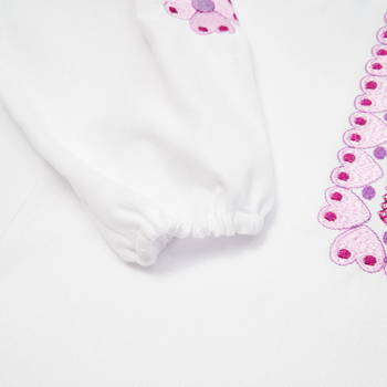 Вишиванка для дівчинки Twins Бузкова, р.86, білий з бузковим (88OTSB86-11) - Pampik - 3