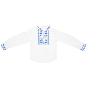 Вишиванка для хлопчика Twins Оберіг, р.104, білий з блакитним (88OT-О104-04) - Pampik