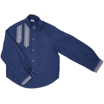 Вышиванка для мальчика Twins Классическая, р.116, темно-синий (88OT-К116-09) - Pampik