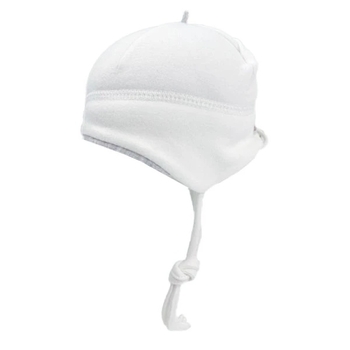 Шапочка двойная NL Baby на завязках, хлопок, 0-3 мес., белый (009/33402) - Pampik