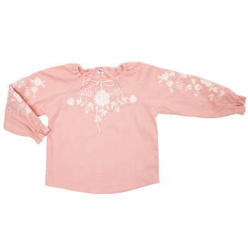 Вишиванка для дівчинки Twins Квіткова, р.116, пудровий з білим (88ВДTК-116-24) - Pampik