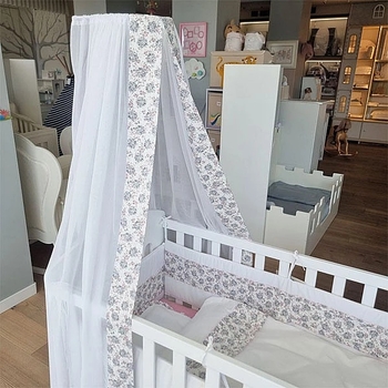 Балдахин NL Baby с цветами, 300х185 см, белый (830/32165) - Pampik - 5