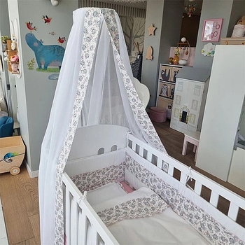 Балдахин NL Baby с цветами, 300х185 см, белый (830/32165) - Pampik - 4