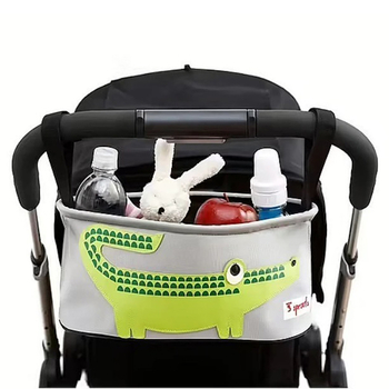 Органайзер на коляску 3 Sprouts Крокодил, 15х32х13 см, сірий (ISOCRO/10762) - Pampik - 2