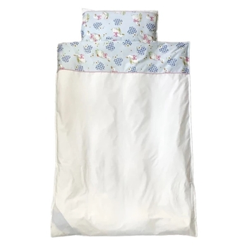 Комплект постільної білизни NL Baby, 140х100 см, білийй з рожевим та блакитним (861+842/37561) - Pampik