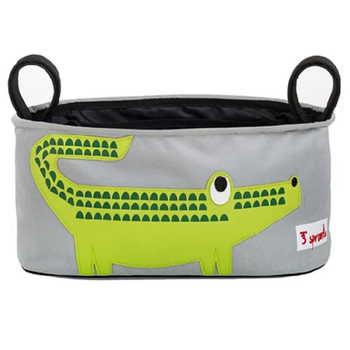 Органайзер на коляску 3 Sprouts Крокодил, 15х32х13 см, сірий (ISOCRO/10762) - Pampik