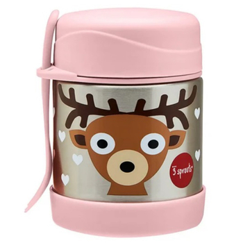 Термос для еды 3 Sprouts Олень, 360 мл, розовый (IFJDEE/30496) - Pampik