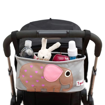 Органайзер на коляску 3 Sprouts Слон, 15х32х13 см, серый (ISOELP/9504) - Pampik - 2
