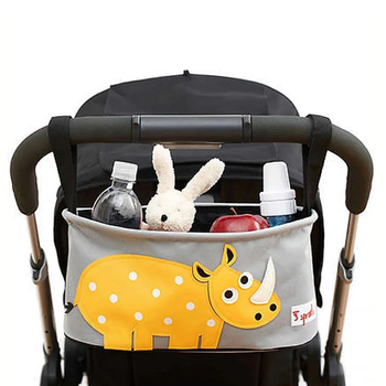 Органайзер на коляску 3 Sprouts Носорог, 15х32х13 см, серый (ISORHN/9505) - Pampik - 2
