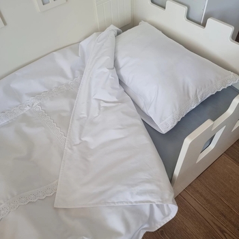 Комплект постільної білизни NL Baby, 140х100 см, білий (842+925/32369) - Pampik - 4