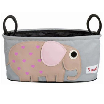 Органайзер на коляску 3 Sprouts Слон, 15х32х13 см, серый (ISOELP/9504) - Pampik