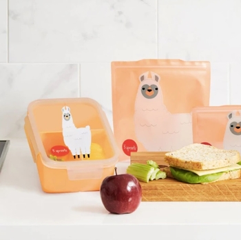 Контейнер для їжі 3 Sprouts Лама, помаранчевий (IBBLLM/36227) - Pampik - 3