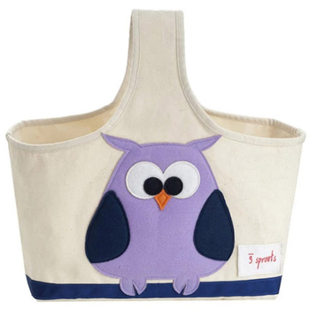 Кошик-сумка для зберігання 3 Sprouts Сова, 38х30х14 см, бежевий (ICDOWL/12871) - Pampik