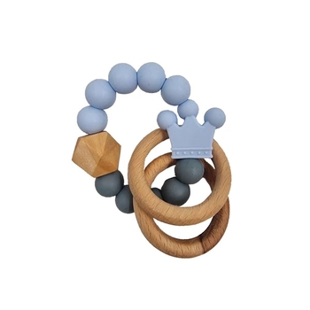 Прорезыватель силиконовый NL Baby, голубо-серый (0000/37339) - Pampik