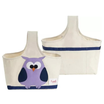 Кошик-сумка для зберігання 3 Sprouts Сова, 38х30х14 см, бежевий (ICDOWL/12871) - Pampik - 2