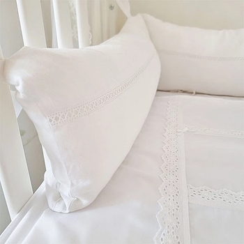 Бортик в кроватку NL Baby, 3-сторонний, 180х25 см, белый (847/30454) - Pampik - 3