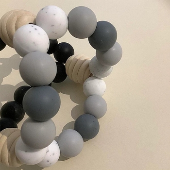 Прорізувач силіконовий NL Baby Куб, сірий з чорним (0000/37845) - Pampik - 3