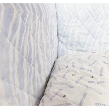 Бортик в кроватку NL Baby с подушками, 3-сторонний, 180х28 см, бело-голубой (143/26052) - Pampik - 6