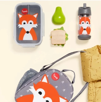 Контейнер для еды 3 Sprouts Лис, серый (IBBFOX/30495) - Pampik - 2