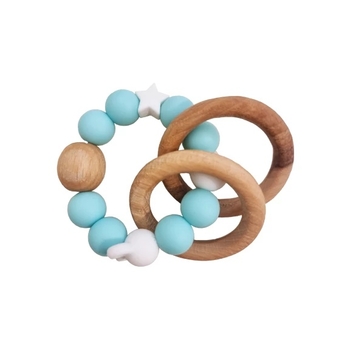 Прорізувач силіконовий NL Baby, м'ятний з білим (0000/37531) - Pampik