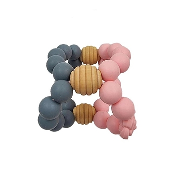 Прорізувач силіконовий NL Baby Куб, блакитний з сірим (0000/37336) - Pampik - 2