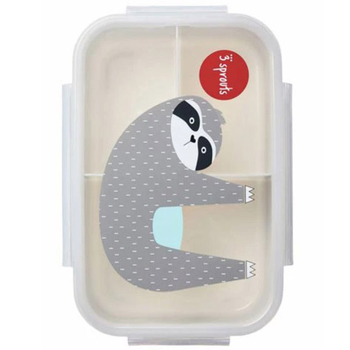 Контейнер для їжі 3 Sprouts Лінивець, сірий (IBBSLO/36211) - Pampik