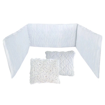 Бортик в кроватку NL Baby с подушками, 3-сторонний, 180х28 см, бело-голубой (143/26052) - Pampik