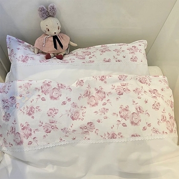 Комплект постельного белья NL Baby, 140х100 см, бело-розовый (828+842/33104) - Pampik - 3